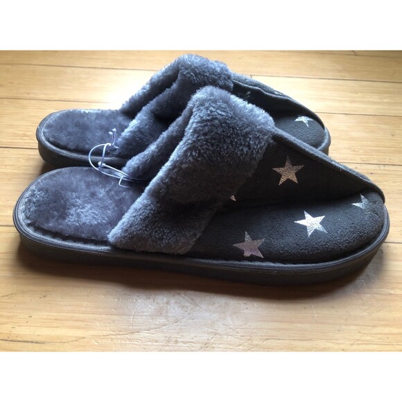 Bobbie Brooks Sz S Fuzzy Foil Star Slippers NEW NWOT - Picture 2 of 5